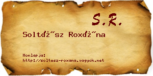 Soltész Roxána névjegykártya
